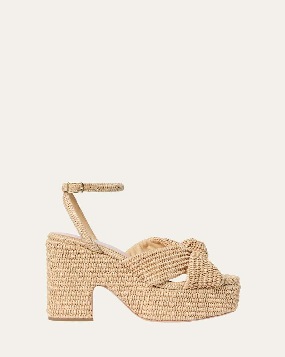 Raffia Knotted Chunky Platform Sandals